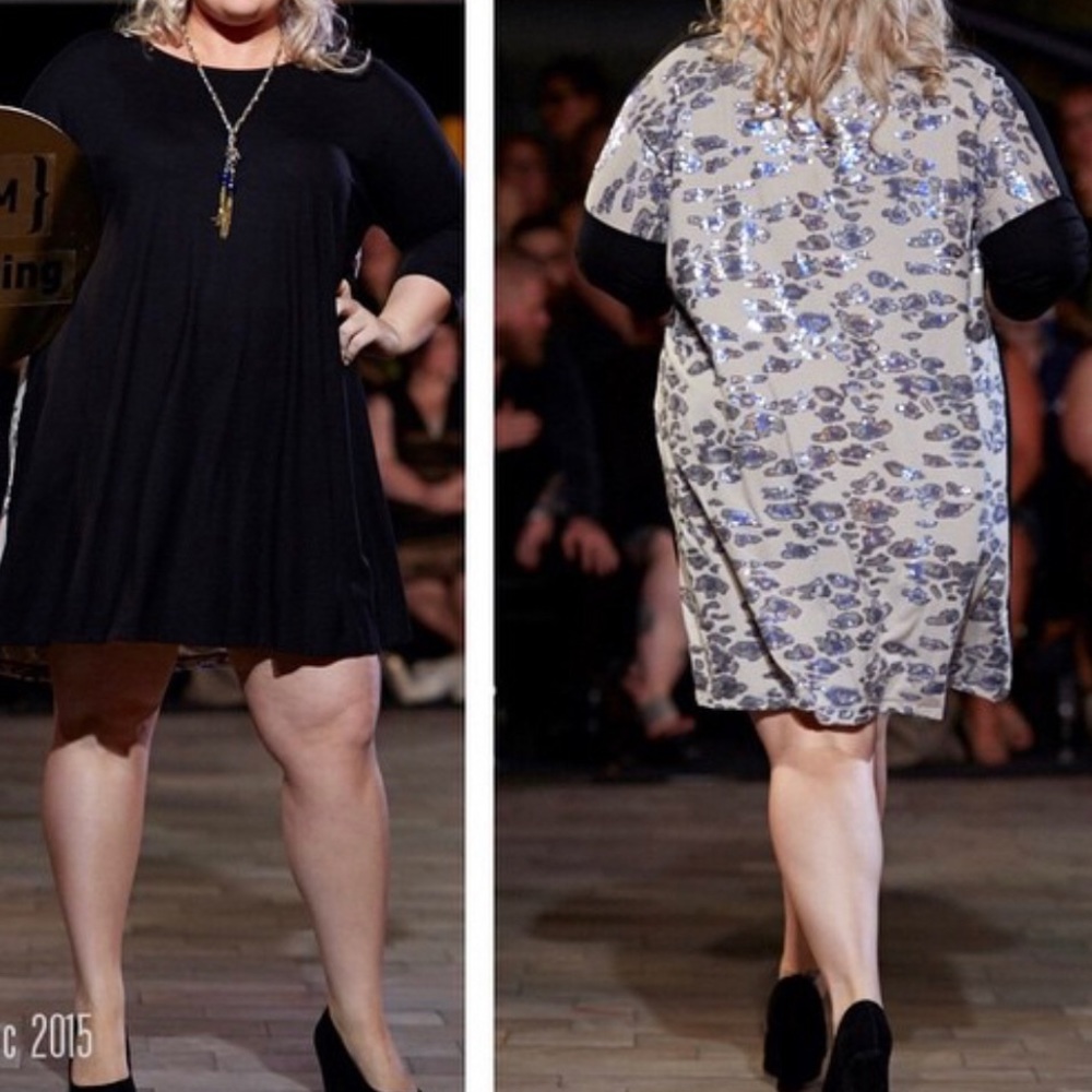 Plus Size Lisa Kerr 2-Tone Sequin Backed Dress 2X